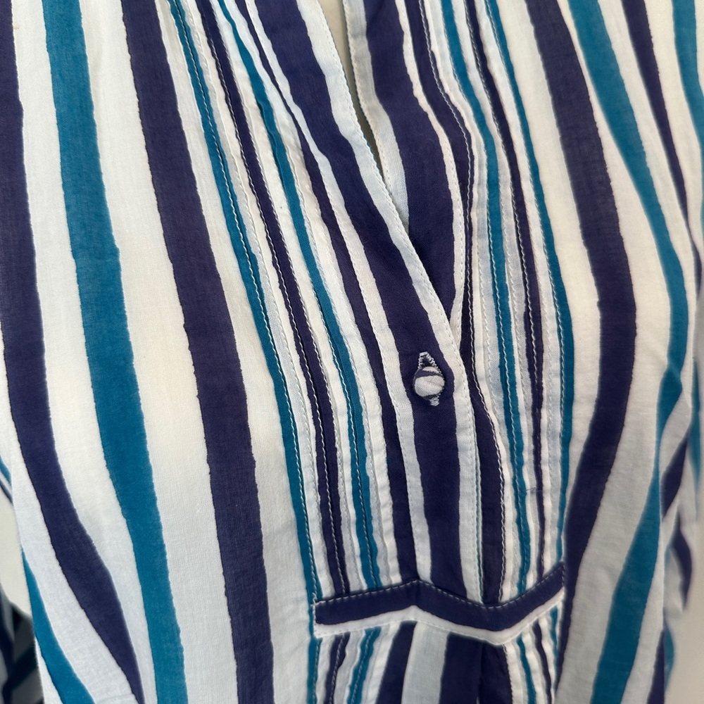 Roberta Roller Rabbit Blue and White Striped Tunic Top - Picture 5 of 8
